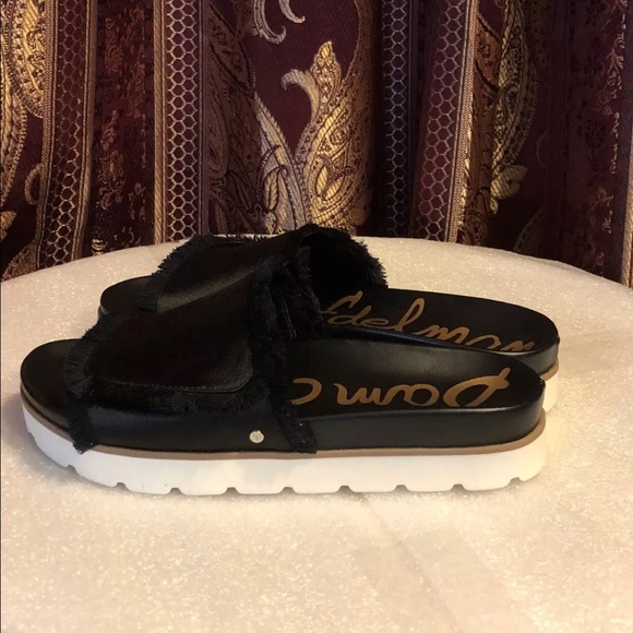 Sam Edelman Mares Satin Adjustable Slides, Black 8 - Picture 2 of 8